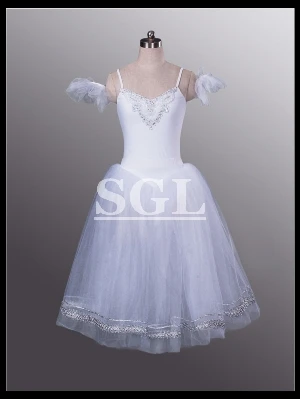 Free Shipping Romantic Tutu Girls White Long Skirt Adult Ballet Tutus For Sale Stage Dance Costumes Ballerina AT1068A |