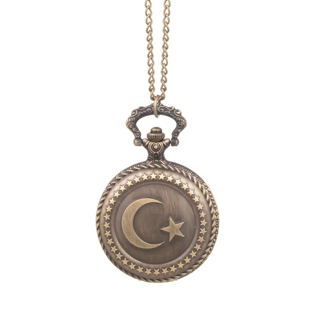 Винтажные карманные часы с индейской звездой и флагом Луны полностью охотничьим