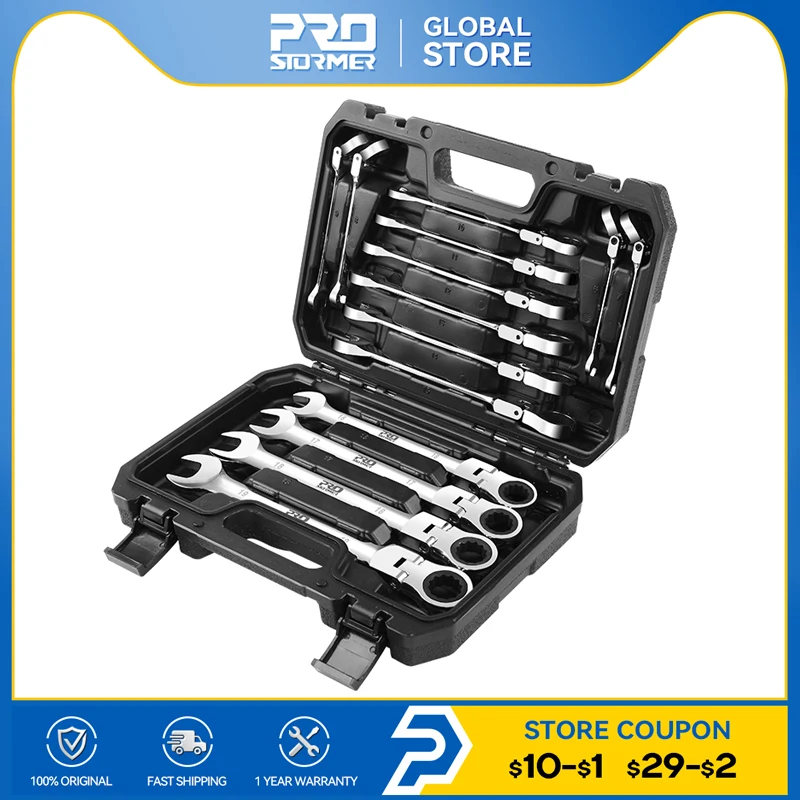 Набор гаечных ключей PROSTORMER универсальный инструмент с храповым механизмом и