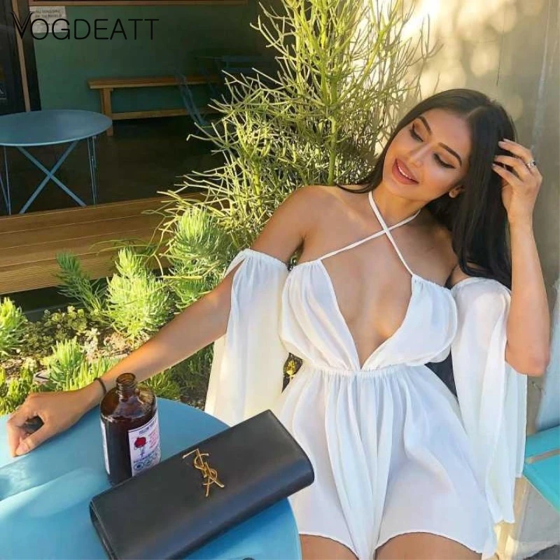Boho Бандажное Открытое платье с открытыми плечами 2020 летнее женское пляжное