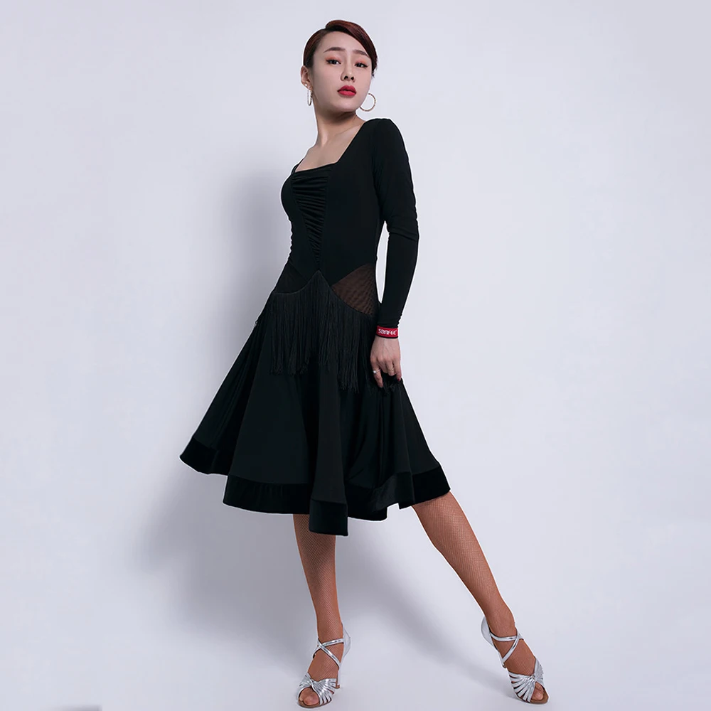 Латинская одежда для танцев Женская взрослых Конкурс сексуальных кисточек