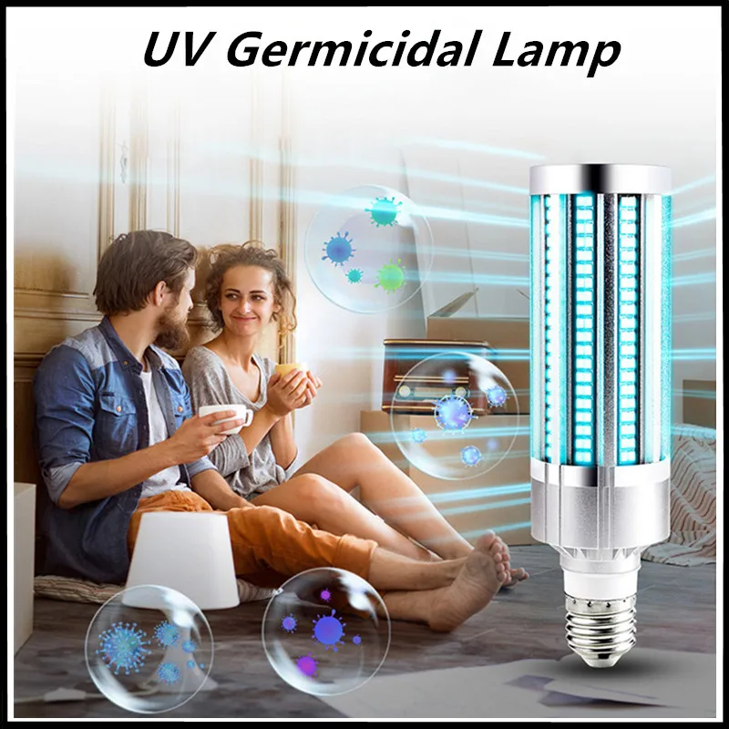 E26 E27 светодиодный 60 Вт УФ бактерицидная лампа Озон UVC ультрафиолетовая очистка
