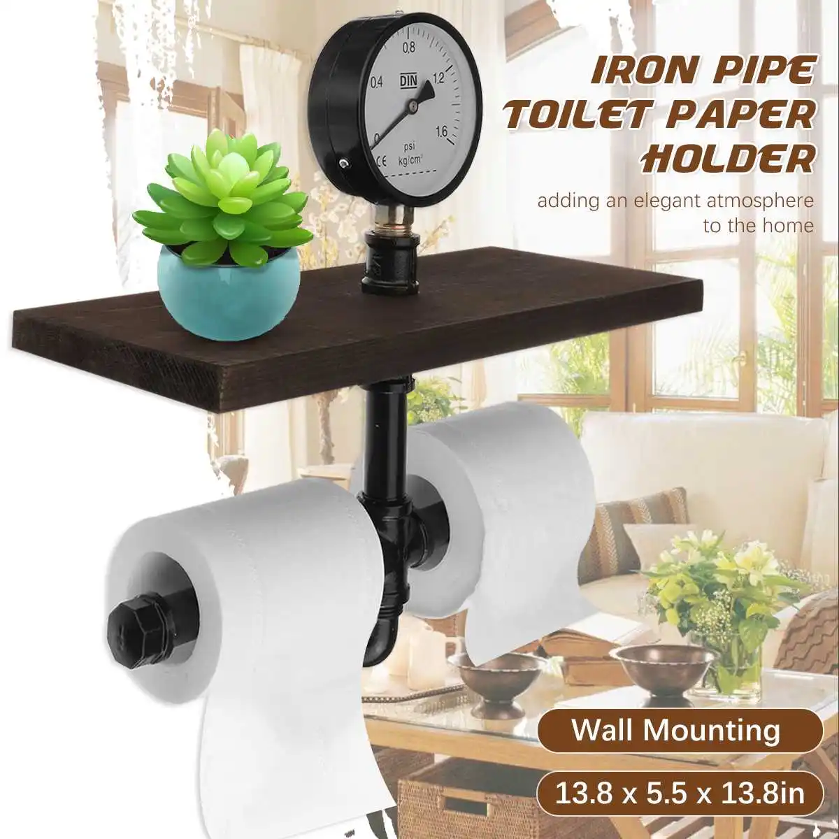 7 стилей Ретро Держатель для рулонной бумаги в стиле индастриал органайзер