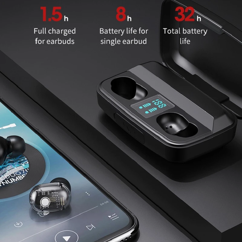 Прозрачные наушники TWS беспроводные Bluetooth Hi-Fi стерео Aptx с сенсорным управлением