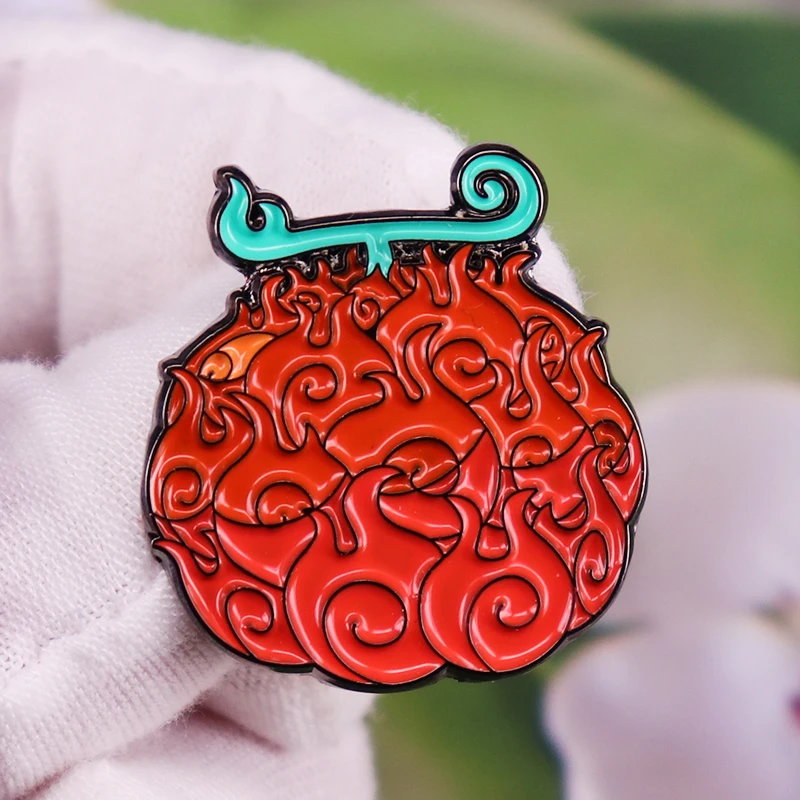 Классическая эмалированная брошь в виде аниме дьявола фруктов металлические