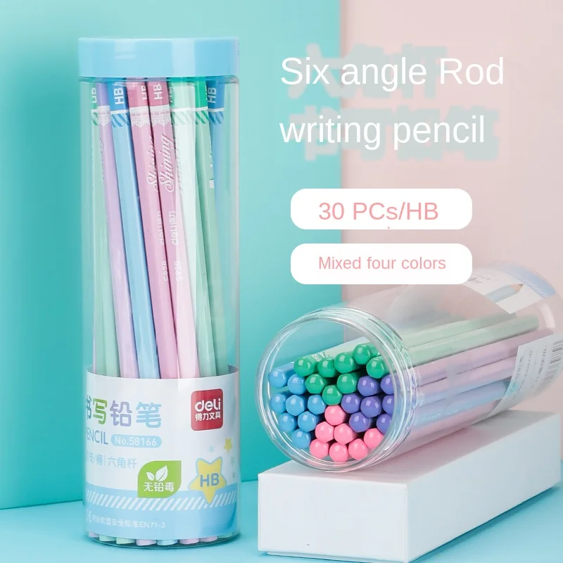 Карандаш Deli деревянный школьный детский пишущий карандаш мультяшный милый