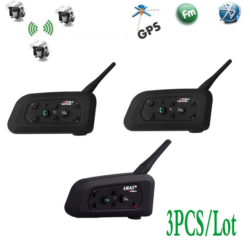 Bluetooth гарнитура для шлема 1200 м 3 шт./лот|Наушники шлемов| |