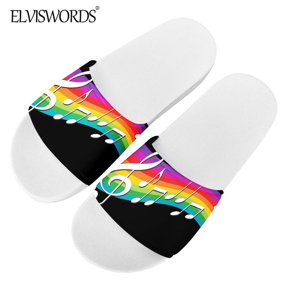 Сандалии ELVISWORDS с рисунком музыкальных нот удобные босоножки резиновой подошвой