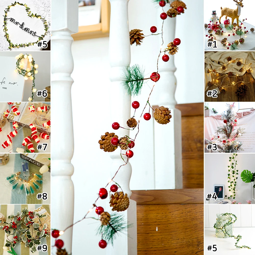 2 м искусственные растения светодиодный светильник Крипер зеленый лист лоза