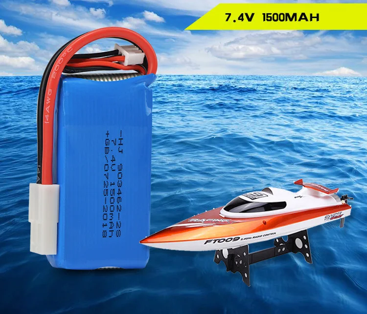 3pcs Battery For FT009 RC speed boat spare parts 7.4 V 1500 mah 903462 |