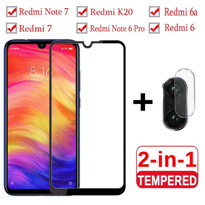 2-в-1 защитная пленка из закаленного стекла для Xiaomi Redmi Примечание 7 Redmi7 защита
