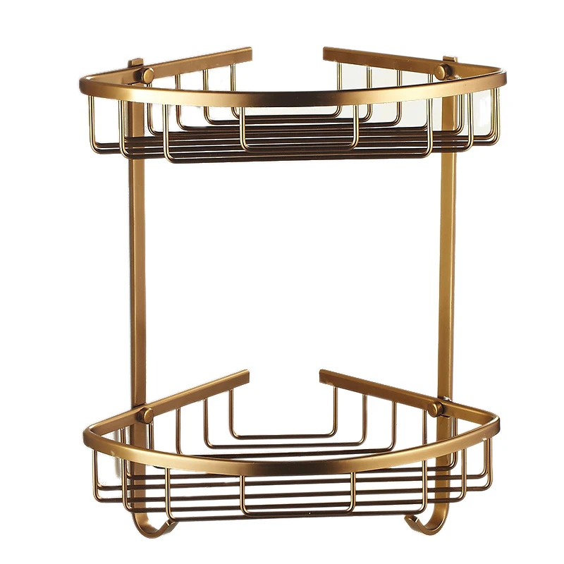 Настенный античный алюминиевый держатель для душа и шампуня ванной комнаты