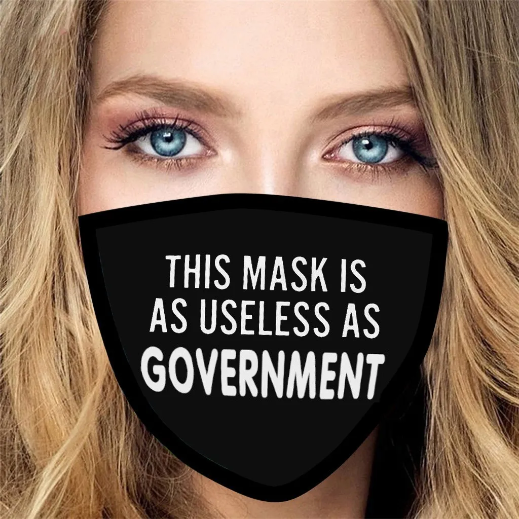 Маска для лица многоразовая Пылезащитная дышащая с буквенным принтом 2020