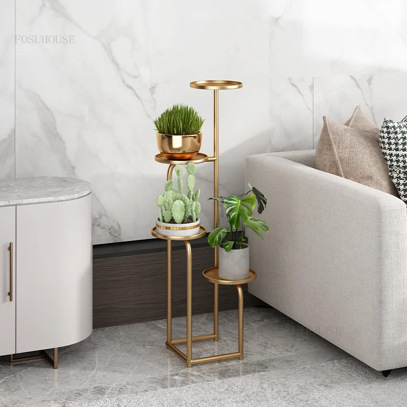 Многоярусная полка из кованого железа в итальянском стиле для дома и балкона