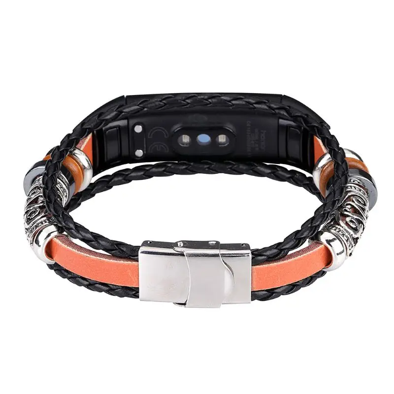 Национальный Стиль Плетеный тканый веревочный браслет с металлической