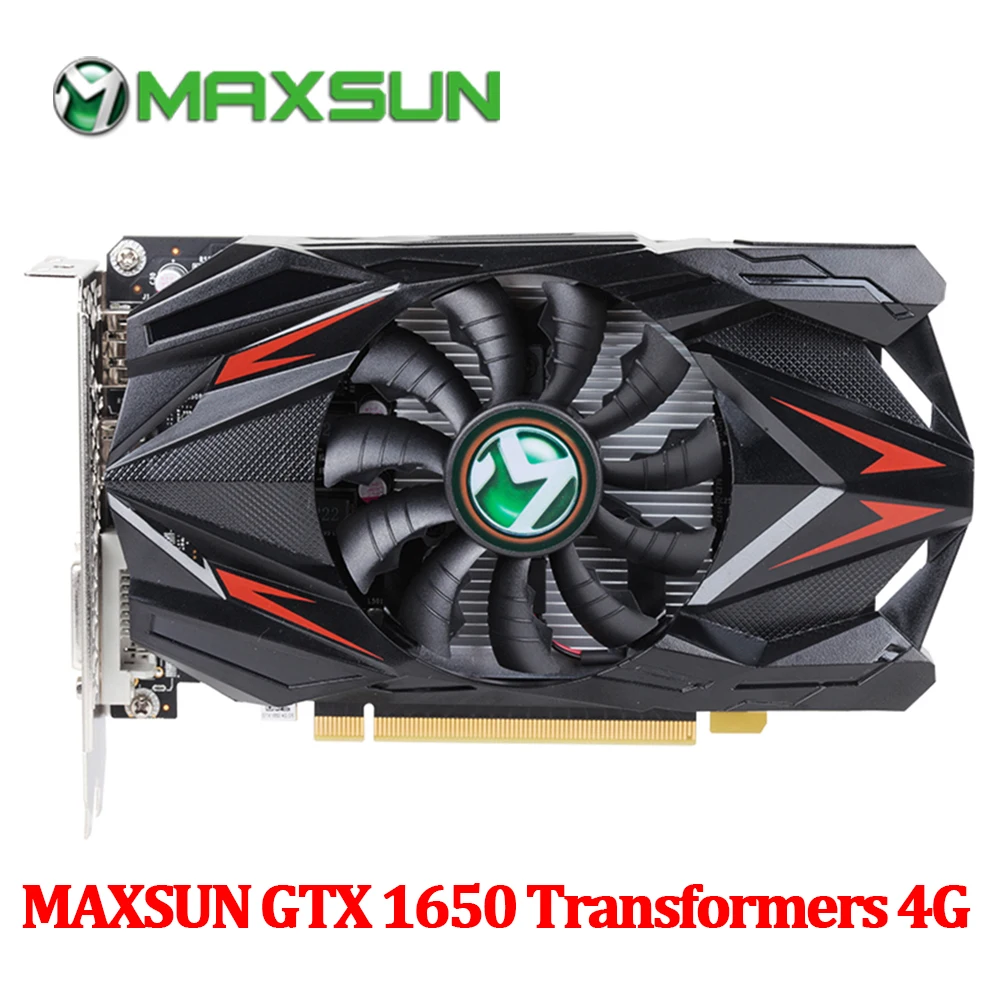 MAXSUN GTX 1650 4G графическая карта 128 бит GDDR5 NVIDIA 8000 МГц 1485 HDMI + DVI DP 12 нм 896 шт 75 Вт