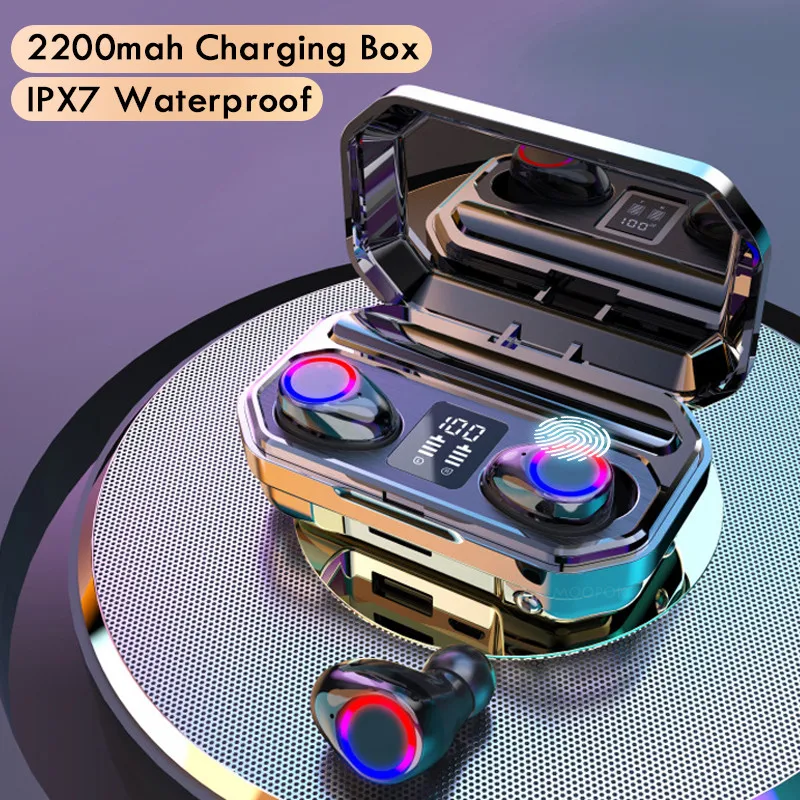 Беспроводные Bluetooth наушники с микрофоном спортивные водонепроницаемые