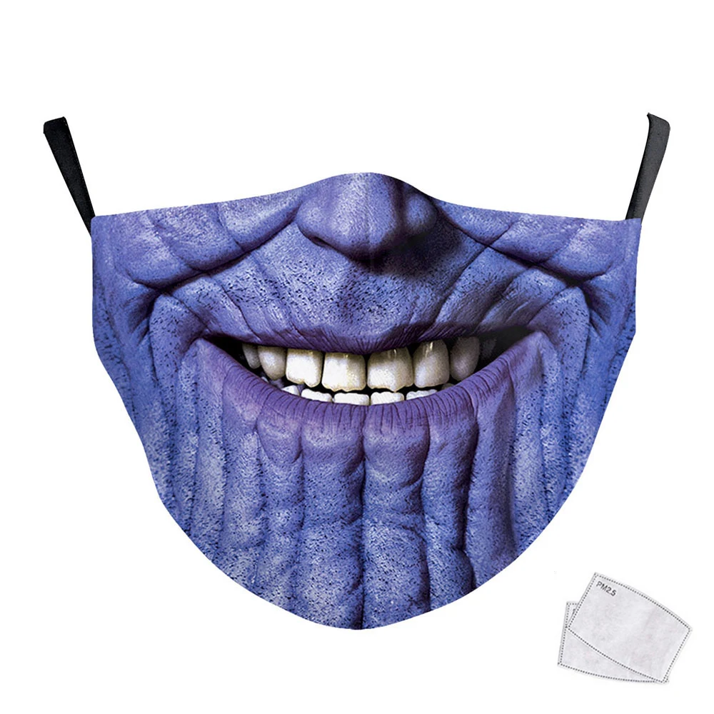 Детская маска с рисунком Marvel Thanos 1 шт. детская для лица 3D печать Капитан Америка