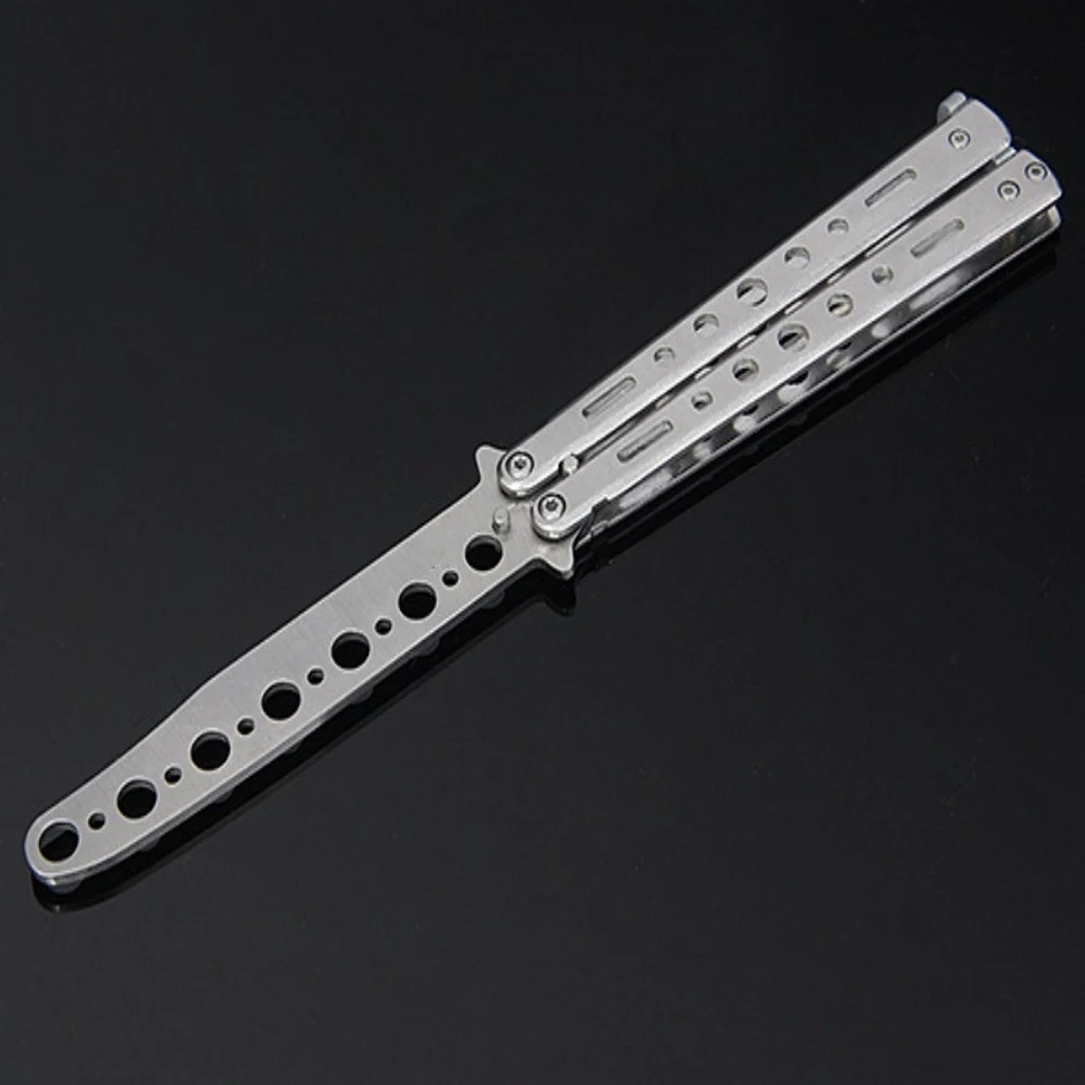 Six-hole Butterfly Knife All-steel Training Bladeless Metal Folding Hand Tool Comb | Инструменты