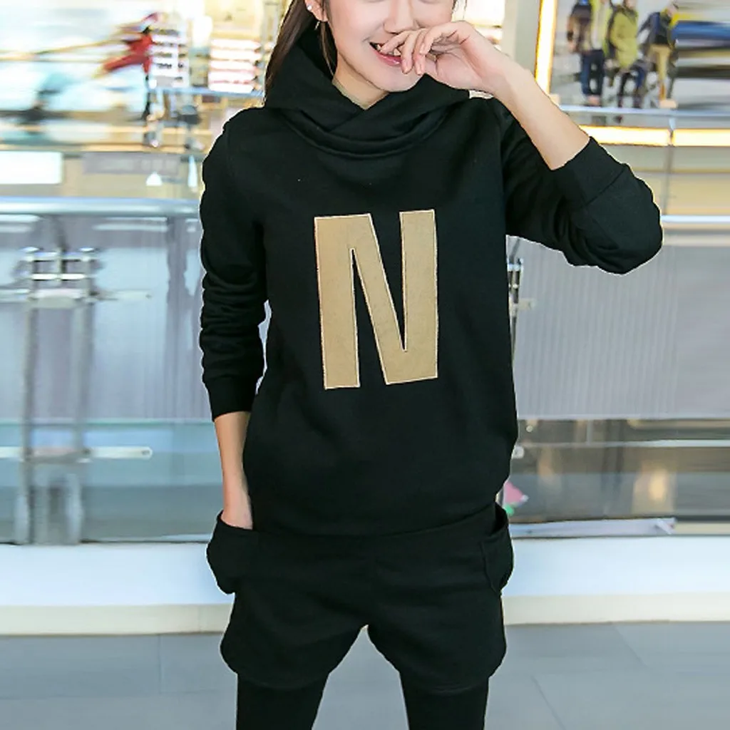 2 piece set women tracksuit sportwear Lady Fashion Women Long Sleeve Hooded Set Casual Outfit Shorts Sportswear#g3 | Спорт и