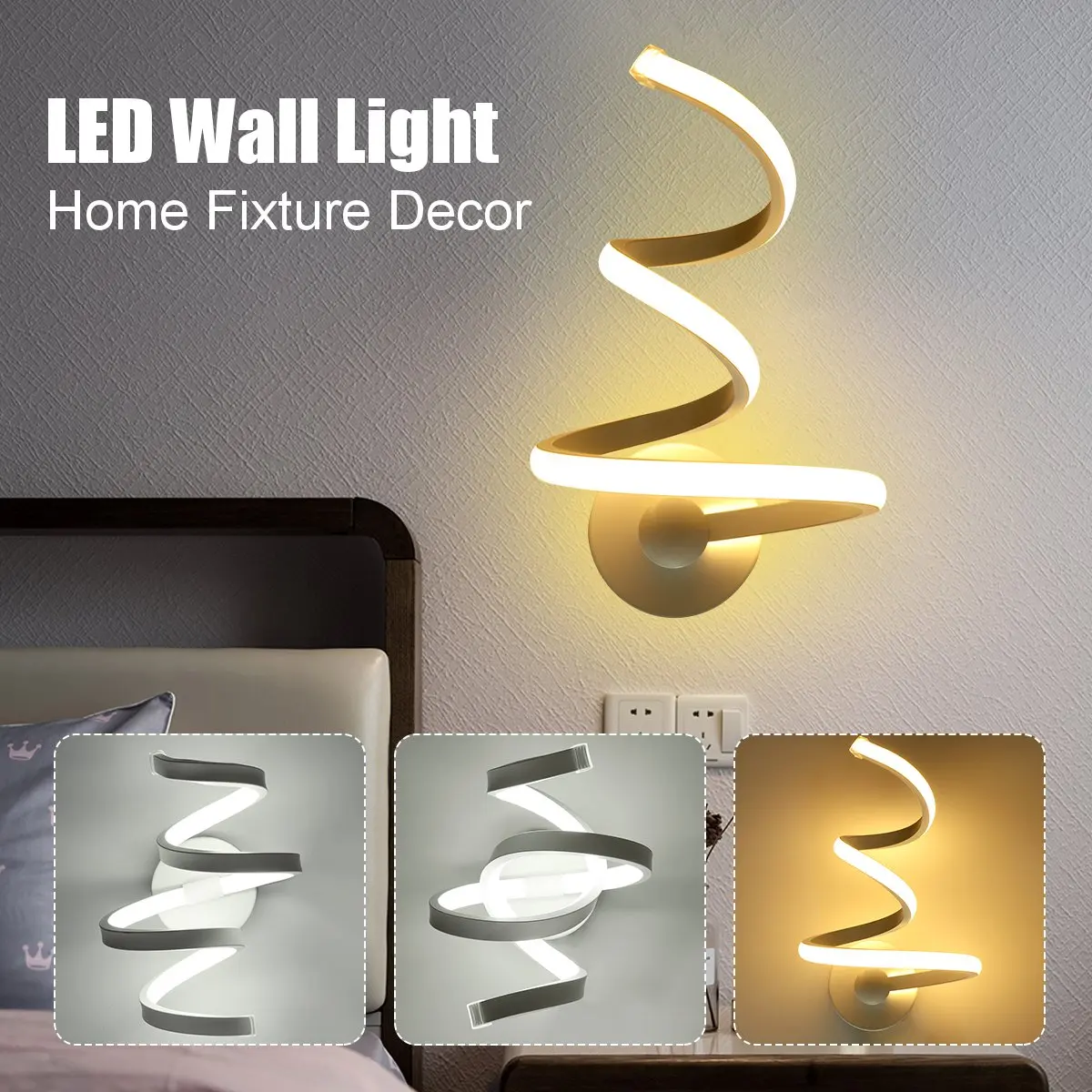 Современный акриловый светодиодный волнистый настенный светильник 100-240 В 18 Вт