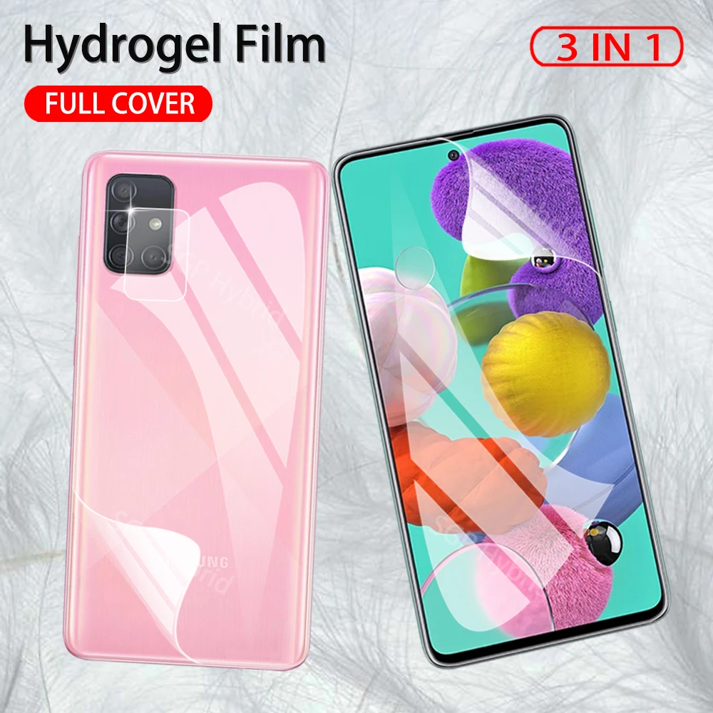 Гидрогелевая пленка 3 в 1 для Samsung Galaxy A01 A11 A21 A31 A51 A71 защитная A20 A30 A40 A50 A70 не стекло |