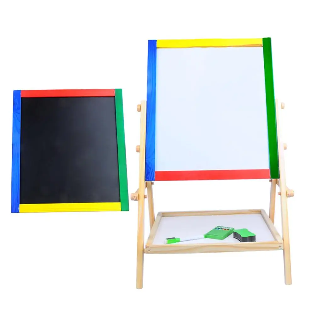 Двухсторонняя Магнитная деревянная стойка доска для рисования детская 2 стиля |