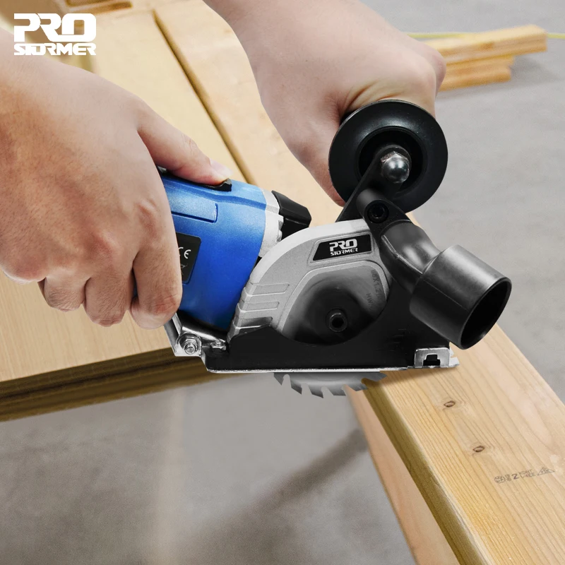 500W Mini Circular Saw 220V Wood Cutter 3 Blades Adjustable Speed Electric Guide Rail DIY Power Tools by PROSTORMER | Инструменты