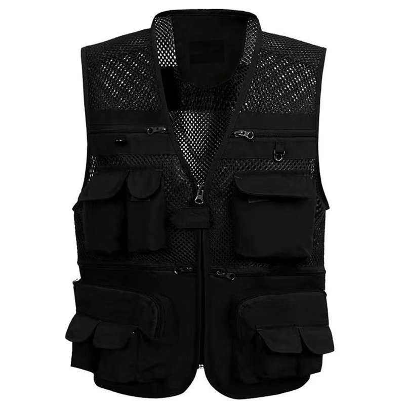 Tactical Vest Fishing Vests Quick Dry Breathable Many Pocket Mesh Coat Men Summer Photographer Waistcoat Sleeveless Jacket | Спорт и