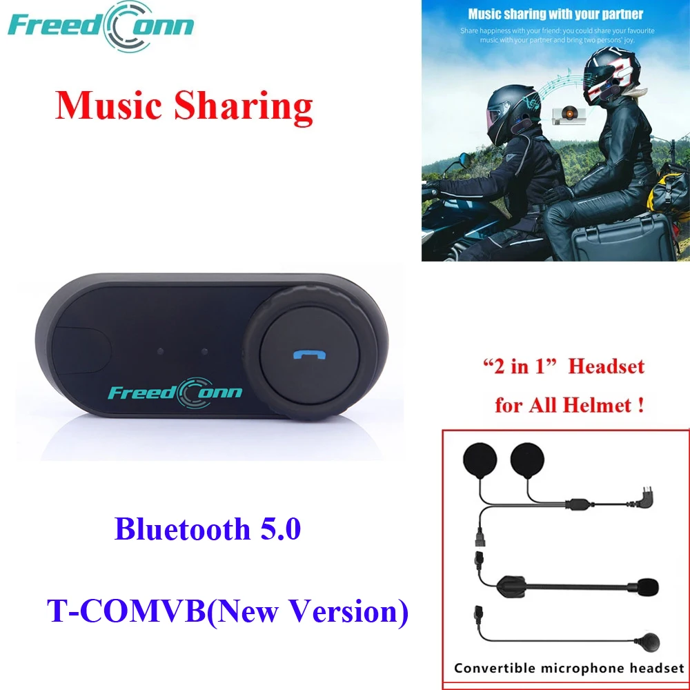 Гарнитура для мотоциклетного шлема FreedConn T-COM VB 800m Bluetooth 5 0 | Автомобили и мотоциклы