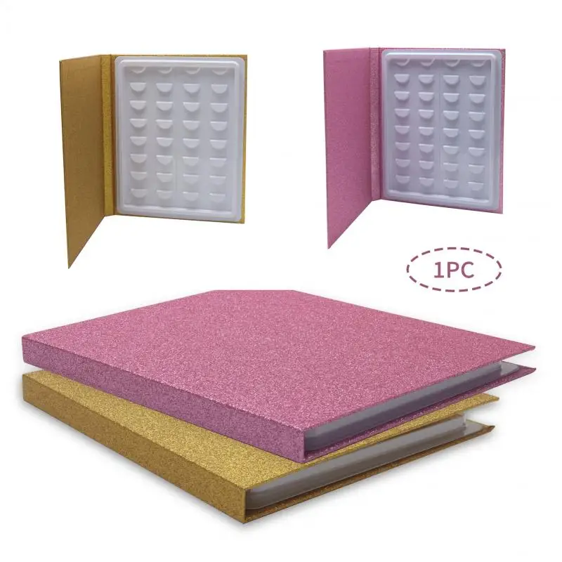 Органайзер для хранения ресниц дорожный с бумажным отсеком и блестками