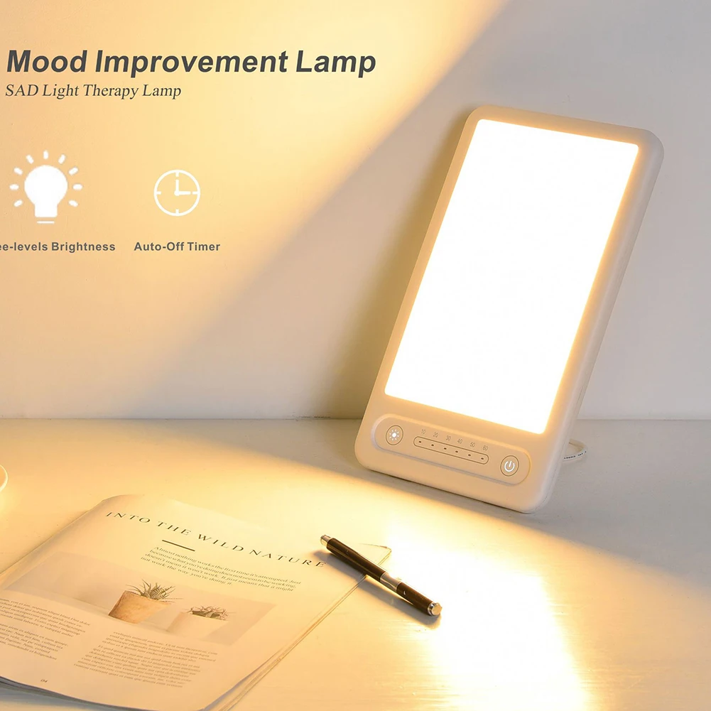 Portable Therapy Lamp Bright Sunlight UV Free 10000 Lux Light with 3 Color Lights Touch Control for Home | Красота и здоровье