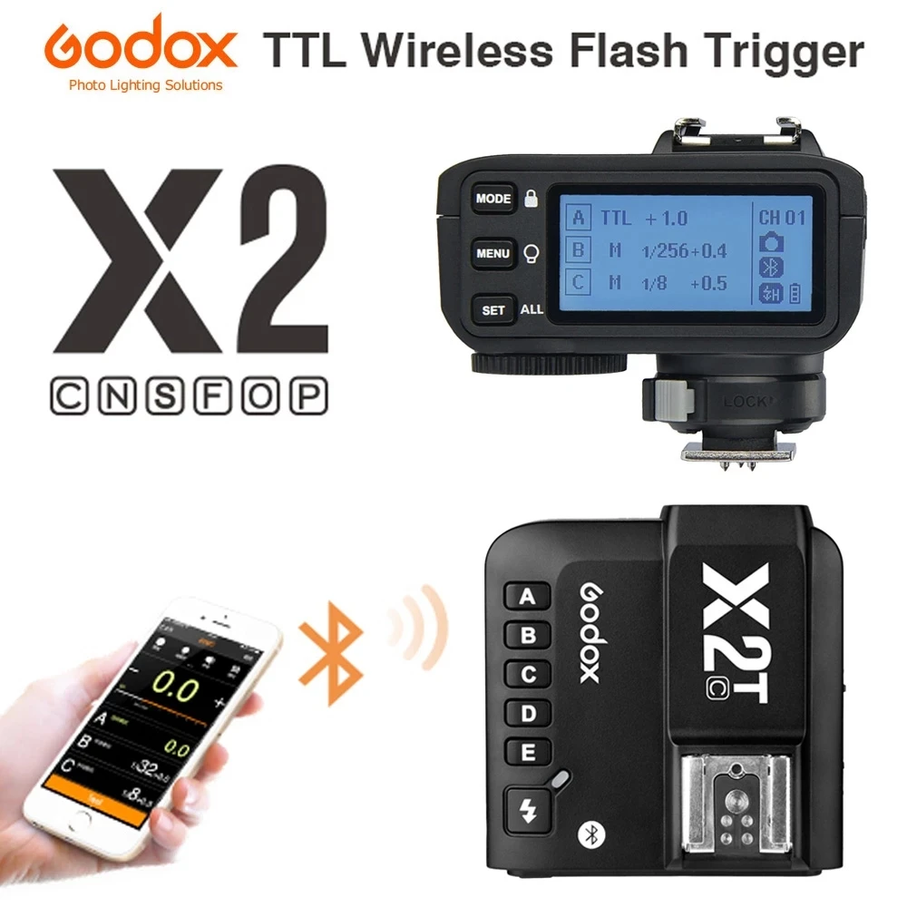 Godox X2T C N S F O P TTL 1/8000s HSS Беспроводной трансмиттер триггер для вспышки цифровой