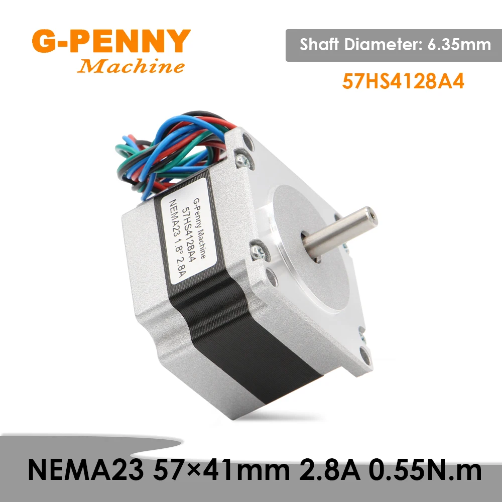 Шаговый двигатель NEMA23 57HS4128A4 2.8A 0.55N.m 78Oz-in 4 провода Hybird CNC шаговый для станка с ЧПУ