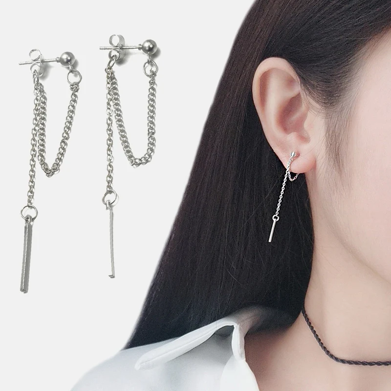 Модные золотистые Серебристые серьги-цепочки с кисточками в стиле панк и ретро