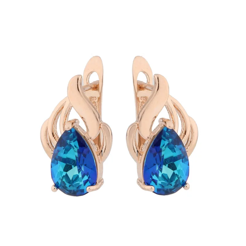 Женские серьги-подвески с кристаллами розовое золото 2022 пробы | Украшения и