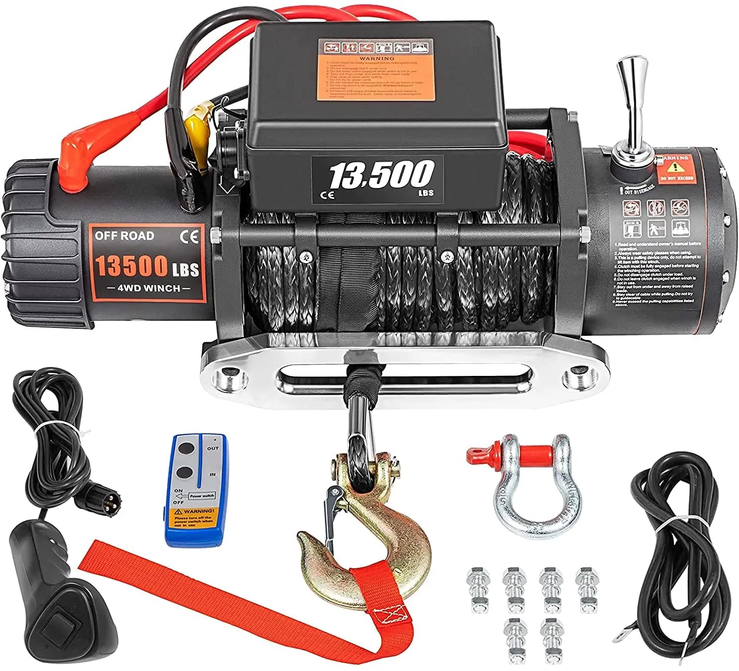 12v электрическая лебедка ATV 6120 кг 13500LBS синтетический трос с пультом