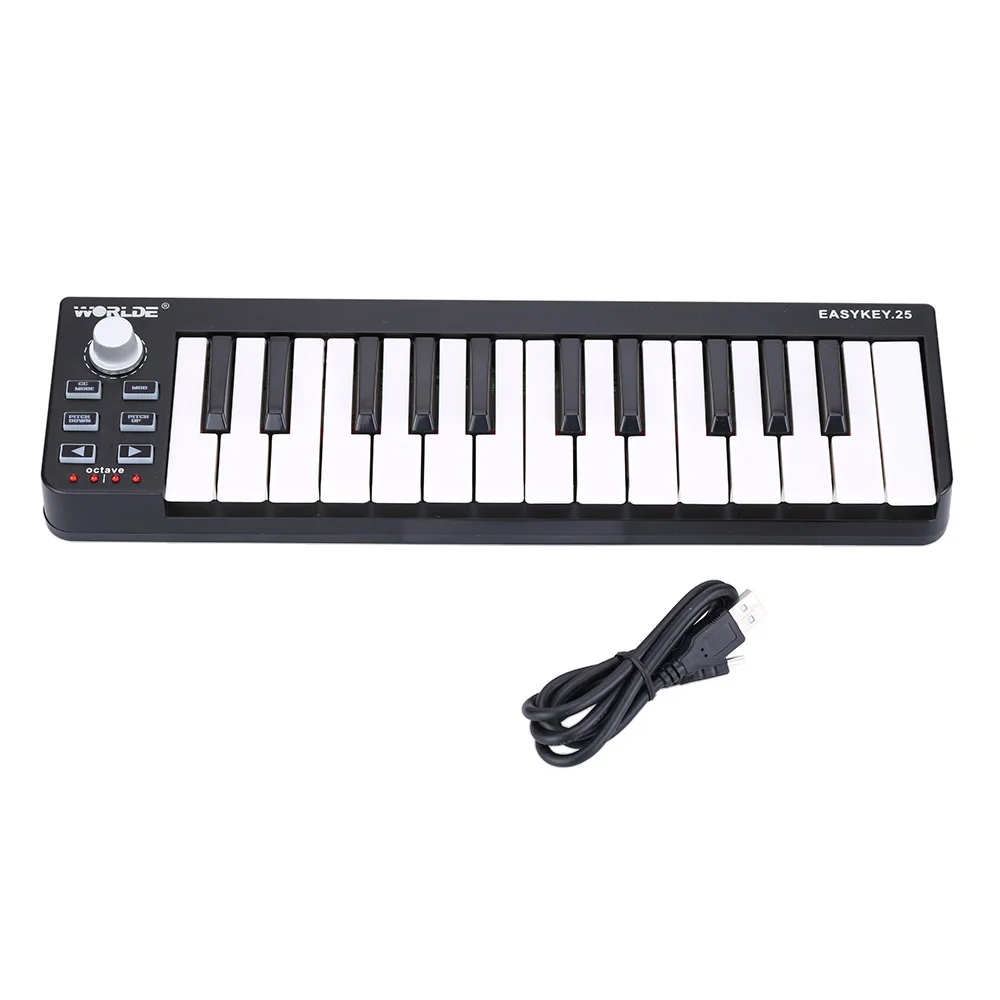 Worlde Easykey.25 портативная электронная MIDI-клавиатура 25 клавиш USB MIDI-контроллер