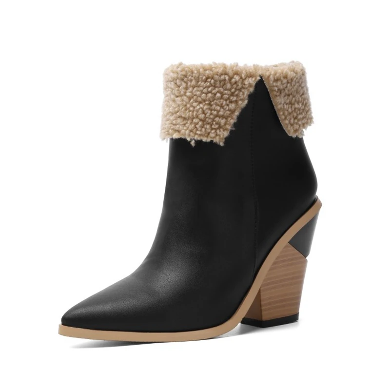 Новые женские ботинки зимние теплые с мехом ботильоны большой размер 34-45 | Обувь