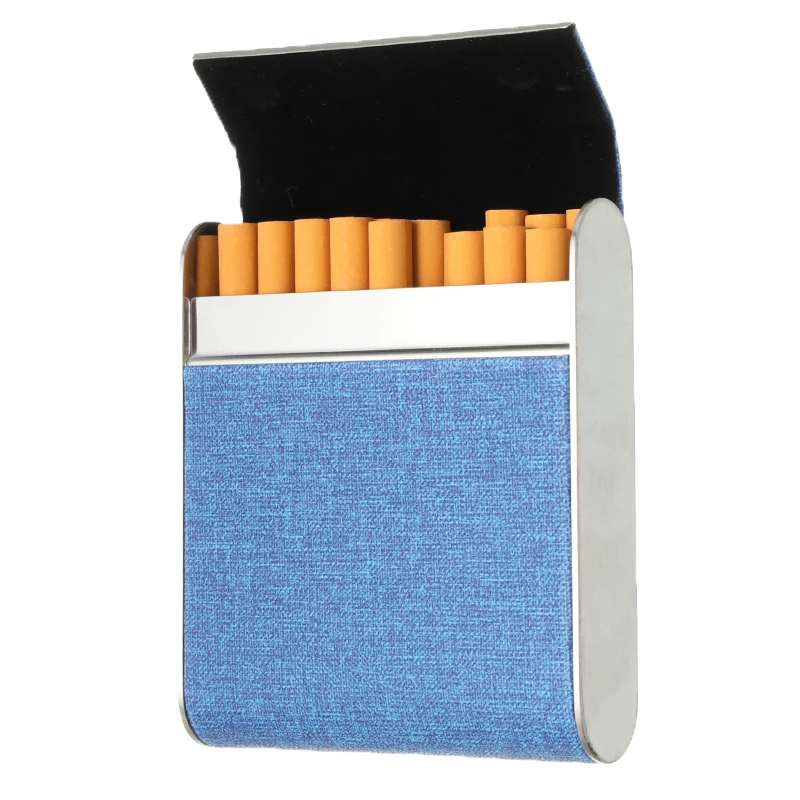 Портативный кожаный футляр для сигарет из алюминиевого сплава 20 палочек