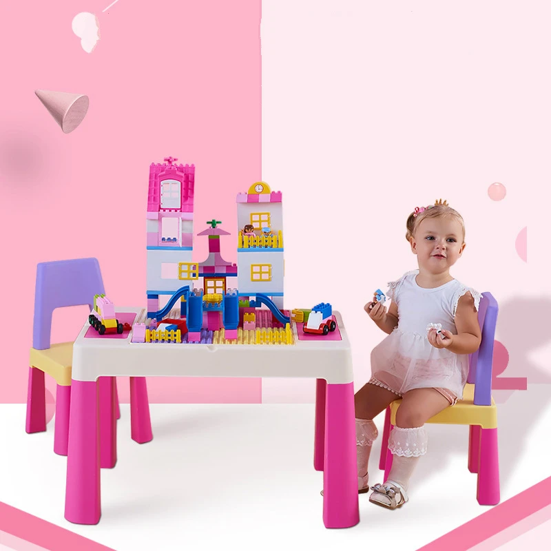 Детский разноцветный конструктор для мальчиков и девочек игровой учебный стол