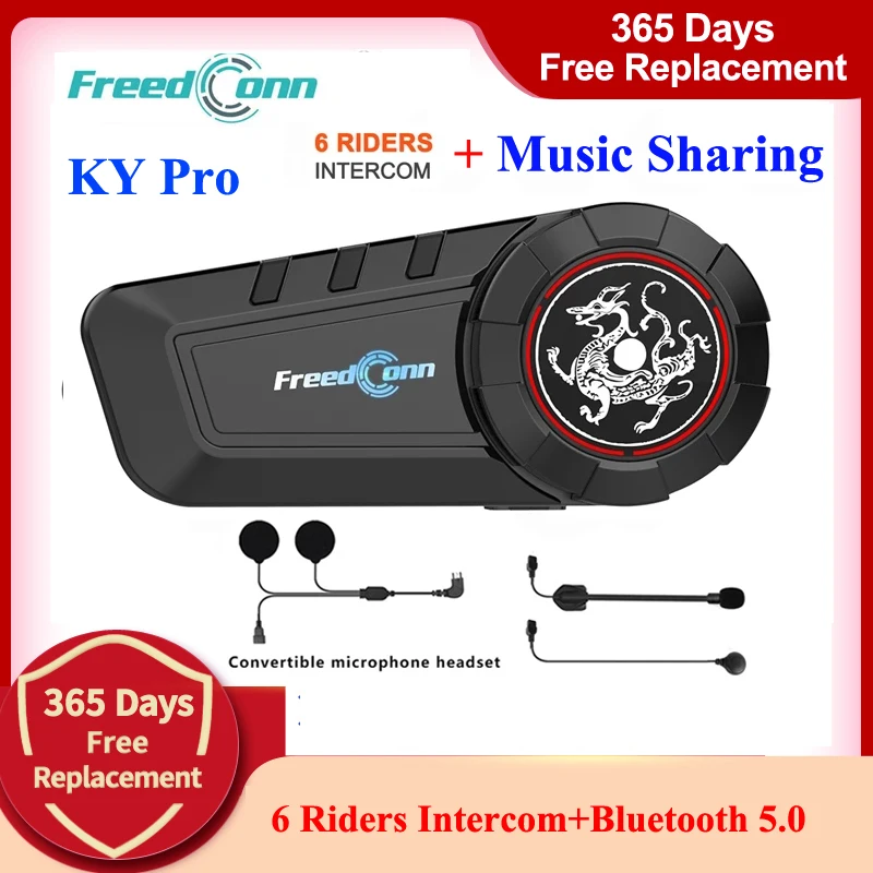 Мотогарнитура для шлема Freedconn KY PRO 6 Riders|Наушники шлемов| |