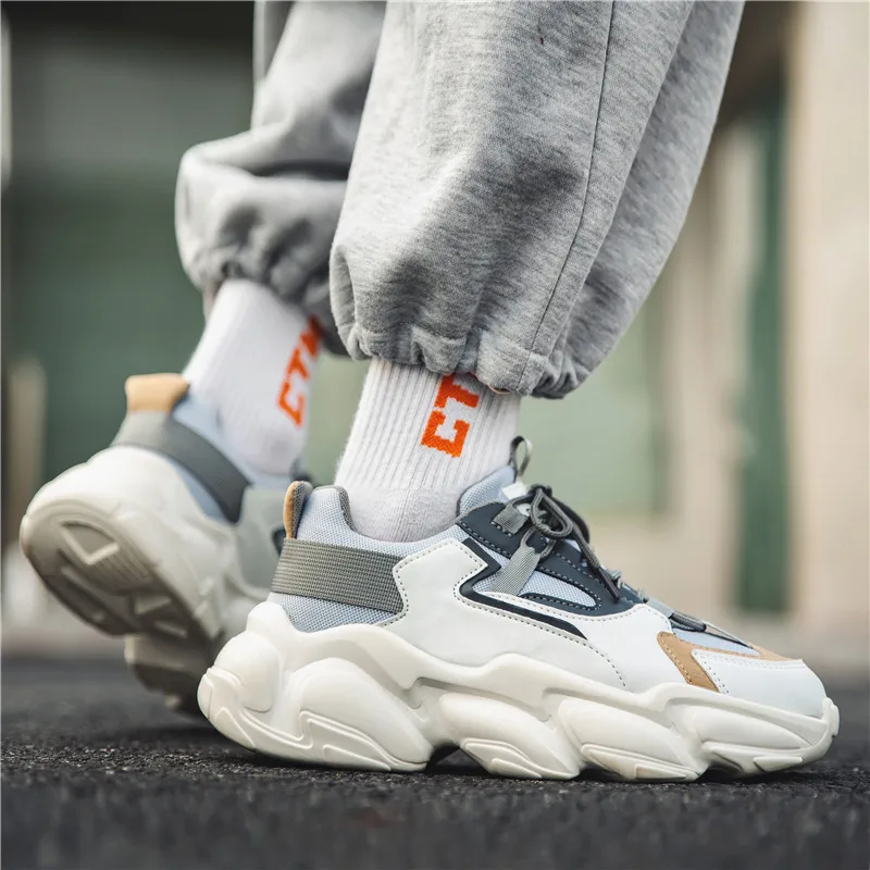 Мужские кроссовки с низким верхом толстая подошва повседневная обувь высокие