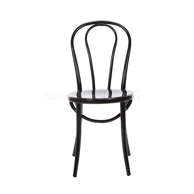 Wrought Iron Garden Chair Retro Metal Dining Vienna Simple Round Stool Surface Industrial Wind U Back Creative |