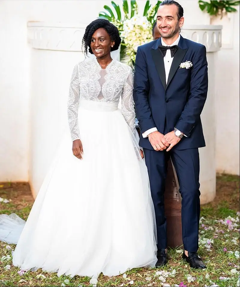 Bohemian Tulle Empire Waist Beach Wedding Dresses Pearls Applique Lace Greek Bridal Dress Romantic A Line Gowns Vestidos | Свадьбы и