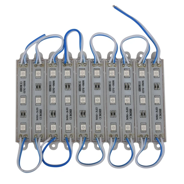 1*10pcs 5050 SMD 3 LED Module Strip String Light Waterproof DC 12V blue | Modules