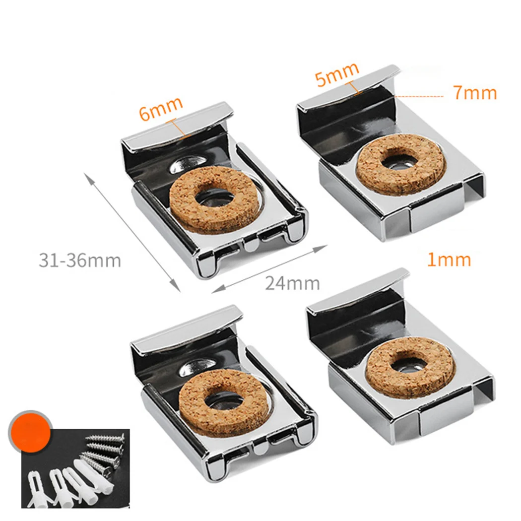 4PCS/Set Frameless Easy Install Square Bathroom Mirror Glass Wall Mounting Fixing Kit Hardware-With Screws | Обустройство дома