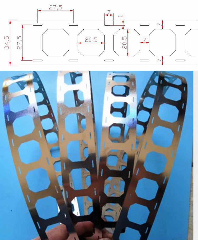0 15*34 5*27 5 мм 26650 литиевая перфорированная никелевая полоса никелевый лист 2P