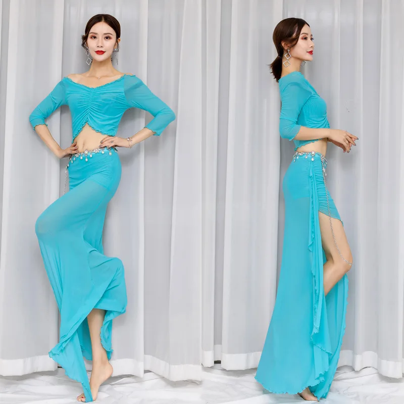 Belly dance training clothes female belly performance uniforms women suit sexy long skirt bellydance dress set | Тематическая
