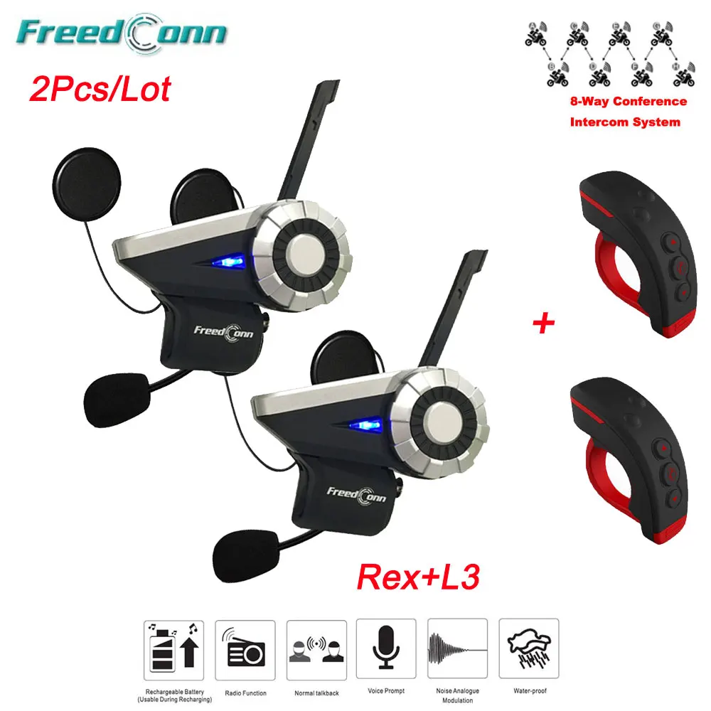 Мотоциклетная гарнитура Freedconn T-Rex 2 шт. Интерком BT FM-гарнитура для шлема пульт